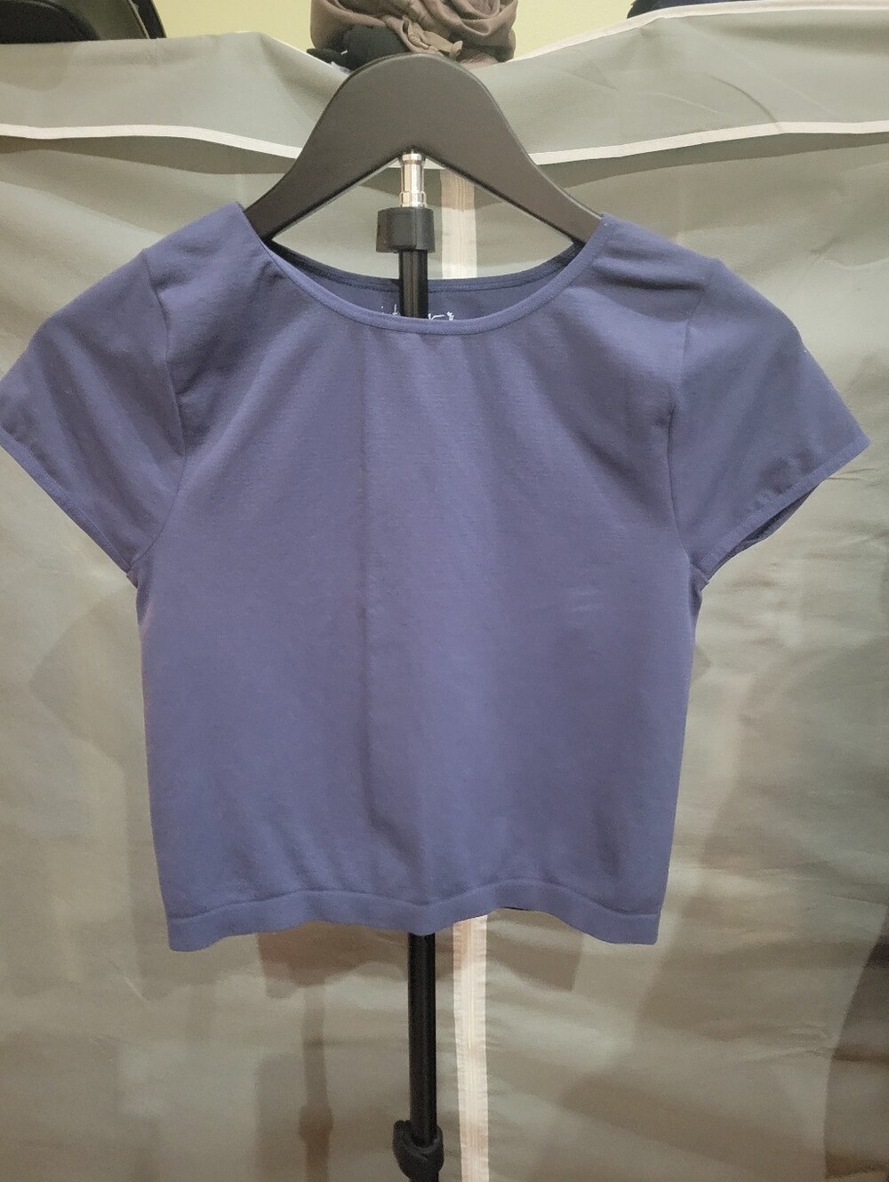 Infinitely Free People Women's Navy Blue Short Sleeve Crop Top